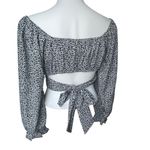 Storia Altar’d State Floral Long Puff Sleeve Crop Top with Cross Back Tie Photo 7