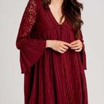 Altar'd State Altar’d state | burgundy gold sparkle swing dress Photo 1