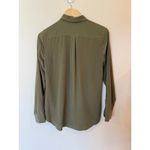 J.Crew 365 Long Sleeve Button Up Collar Shirt 100% Silk Green Women's Size 4T Photo 1