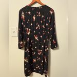 J. Jill Black Floral Long Sleeve Dress Photo 3