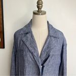 Lord and Taylor  Linen Notched Lapel Zip Up Lightweight Jacket Medium Photo 1