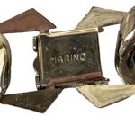 Vintage Marino 7" Silvertone Chunky Curb Chain Bracelet Silver Photo 4