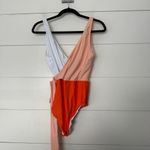 Cupshe  Women’s Medium Orange White One Piece Swim New Photo 2