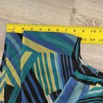 I.N. San Francisco Blue Black Yellow White Striped Sheer Short Sleeve Blouse XL Photo 8