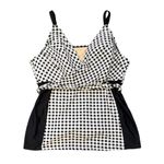 Cacique Swim by  Tankini Top Swimsuit Black White Gingham Wrap No Wire 28 Photo 1