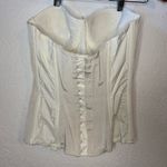 Vintage Goddess White Embroidered Bustier Corset Cotton Made in US Padded 36B Size undefined Photo 1