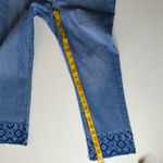 Ralph Lauren Lauren‎  Premier Straight Leg Crop Jeans Blue Aztec Embroidery Sz 10 Photo 12