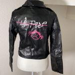 Women’s Black Faux Leather Jacket XL Lil Peep NWT Black Photo 4