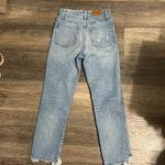 Madewell Classic Straight High Rise Distressed Jeans with Raw Hem Size 24 Photo 7