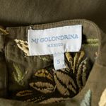Mi Golondrina Embroidered Ruffle Mini Dress Olive Green Size Small Photo 4