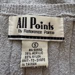 All Points by Reference Point VTG Neck Front Tie Long Sleeve Grey Top Gray Photo 3