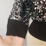 White House | Black Market Sequin Zipper Sweater Silver & Black Knit Bomber Jacket Photo 9