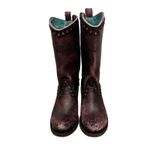 Corral Distressed Wine Zipper and Studs Purple Size 8.5 Photo 1