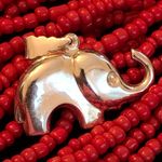 Large Silver Elephant Pendant Photo 0