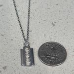Handmade Vintage Gothic Silver Razor Blade charm Necklace - Antique Punk Razor Blade Photo 1