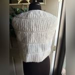 Vintage handmade knit cream sweater tie shoulder shawl, one size White Size undefined Photo 5