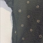 Madewell Dark Green Floral fitted Blouse with puff sleeve Photo 5