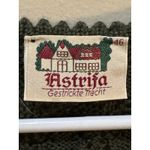 Astrifa Cardigan Sweater Size XL German Pure New Wool Solid Green Best Textured Photo 4