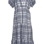 Madewell  Puff-Sleeve Faux-Wrap Tiered Maxi Dress size‎ 6 Photo 1