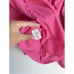 Loft Women's Hot Pink Clip Smocked Dots Long Sleeve Ruffle Blouse Top Size Large Photo 6