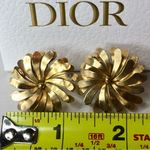 Christian Dior  Gold Plated Radiant Gold Floral Clip On Earrings Photo 9