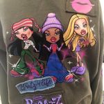 Vintage Y2K Bratz cotton oversized sweatshirt hunter green pink patchwork Sz XS Photo 6