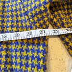 United Colors Of Benetton Vintage Benetton Shetland Wool Houndstooth Sweater Blue/Yellow Italy 80s 90s Photo 3