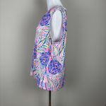 Lulu B Tank Top Womens XL Pink Colorful Sleeveless Multicolor Pineapple Crochet Photo 5