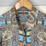 Tommy Bahama  Silk Paisley Blue Brown Yellow Floral Print Button Dress Shirt-12 Photo 1
