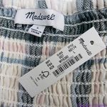 Madewell NEW  Lucie Elbow-Sleeve Smocked Mini Dress in Lebaum‎ Plaid, L Photo 12