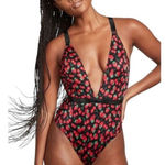 Victoria's Secret Victoria Secret One Piece Swimsuit Sz Large Cherry Strawberry Plunge Lolita‎ NEW Photo 0