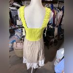 52seven dress sleeveless yellow beige white stretchy top new with tag Gold Photo 4