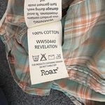 Roar Women's Embroidered Blue Orange Button Up Plaid Western Shirt – Size Medium Photo 5