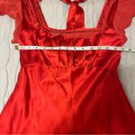 Free People  Violet Visions Elegant Red Satin Mini Dress Photo 4