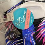 Swim Solutions Bandeau Ruffle Tier Tankini Top Blue Size 12 Photo 2