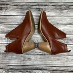 Unbranded Faux Leather Notched Ankle Booties 8.5 Cognac Warm Brown Exposed Ankle Size undefined Photo 3