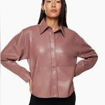 Babaton  Pelli Hip Pink Vegan Leather Jacket Medium Aritzia Photo 0