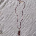 Handmade New Red opacite pendant necklace with satin cord Photo 2
