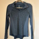 Layer 8 gray half zip ribbed athletic performance long sleeve activewear top Gray Photo 1