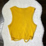 Wild Fable NWT  Mustard Yellow Ribbed Knit Cropped Tie Tank Top Photo 3