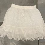 Aerie White Floral Embroidered Skirt Photo 0