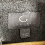 Gallery  Hooded Wool Blend Coat Quilted Bib Grey Melange Size Large Photo 6