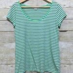 Liz Claiborne  pastel striped cap sleeve scoop neck small tee Photo 1