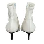 CELINE  Paris Women's White Leather Ankle Heel Boots Size 5.5 (36) Pointed Toe Photo 3