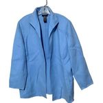 Valerie Stevens  Blazer Jacket Womens Size 1X Blue Wool Cashmere Angora Open Photo 0