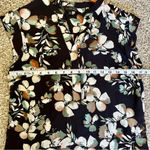 The Limited 🦋  Black Teal Floral Short Sleeve Blouse Small Photo 6