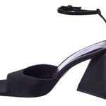 The Attico Piper 85 Satin Sandal Women's Black Open Photo 1