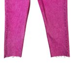 Gap  Cheeky Straight High Rise Jeans Pink Acid Wash Raw Hem Size 28 6 Regular Photo 2
