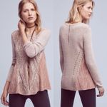 Moth Anthropologie Anita Swing Top Women S Tan Cozy Cable Knit Artisan Lagenlook Pink Photo 1
