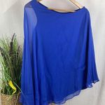 Guess by Marciano Guess Marciano Blue One Sleeve Cape Top XS Photo 2